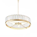 Modern Crystal Chandeliers With Gold Frame And Transparent Crystal Bars Hanging Design