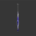 Elegant Feather Shaped Pendant With Blue White Design And Red Gemstone