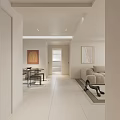 Modern Living Dining Room Interior With White Sofa And Glass Coffee Table Open Layout