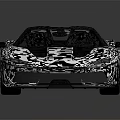 White Convertible Sports Car With Black Roof Sleek Design And Red Emblem