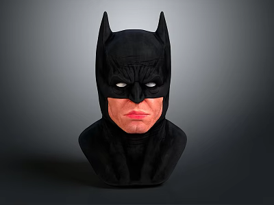 Detailed Black Batman Mask With Pointed Ears And Realistic Facial Features 3d model