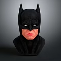 Detailed Black Batman Mask With Pointed Ears And Realistic Facial Features