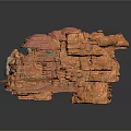 Red Layered Rock Landscape Structure With Cave Like Sections And Rockery Elements