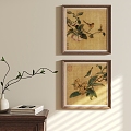 New Chinese Style Retro Hanging Painting 3d model