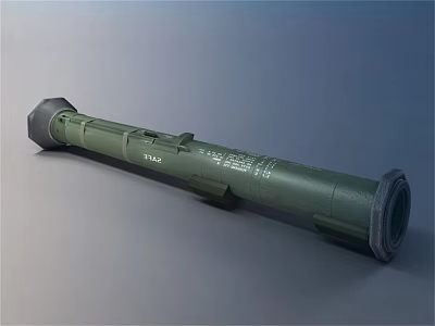 Green Tactical Military Missile Weapon Featuring Exterior Structural Design And Markings 3d model