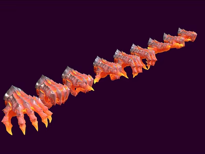 Red And Orange Flame Textured Claw Shaped Decorative Home Living Accessories 3d model