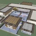 Modern Sales Office Building Featuring Wooden Roof Water Pool And Natural Light