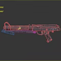 Futuristic Metallic Pistol Weapon Design With Scope Grip And Barrel Details