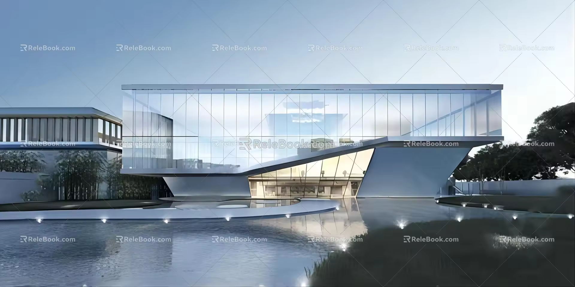 Modern Sales Office Architecture Exhibition Art Gallery Architecture 3d model