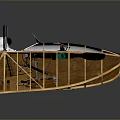 Detailed Wooden Boat Model With Frame Structure Interior Seating And White Cover