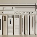 Different White Air Conditioners and Fans with Wall Mounted Floor Standing and Tower Designs