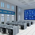 Modern Monitoring Room Command Control Room Supervision Center 3d model