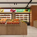 Bright Modern Fruit Store Interior With Neat Fresh Fruit Displays And Complete Checkout Facilities