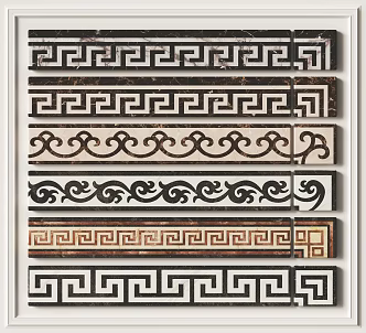 Waist line, decorative line, side belt, wavy line 3d model
