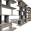 Modern Bookshelf With Open Shelves Multiple Layers And Contemporary Design Elements 3d model