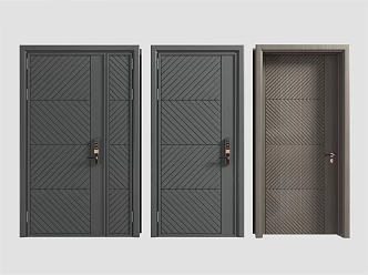 Modern security door entry door combination 3d model