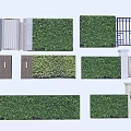 Stylish Entrance Gates With Green Hedges And Metal Wooden Wrought Iron Designs