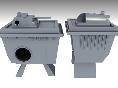Durable Grey Automotive Parts With Box Like Structure And Metal Construction 3d model