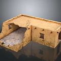 Traditional Adobe House Model With Weathered Walls Open Structure And Windows