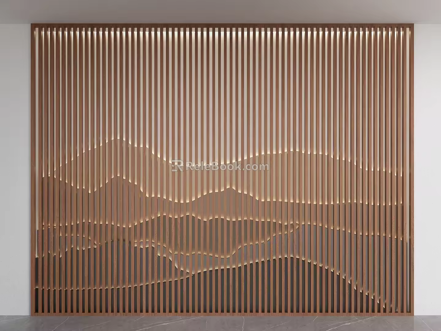 New Chinese style background wall grid landscape background wall grid landscape wall landscape lamp belt background sofa background landscape partition landscape wall 3d model