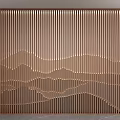 New Chinese style background wall grid landscape background wall grid landscape wall landscape lamp belt background sofa background landscape partition landscape wall 3d model
