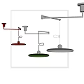 Modern Pendant Lights With Red Green Silver Disc Shapes And Minimalist Hanging Design