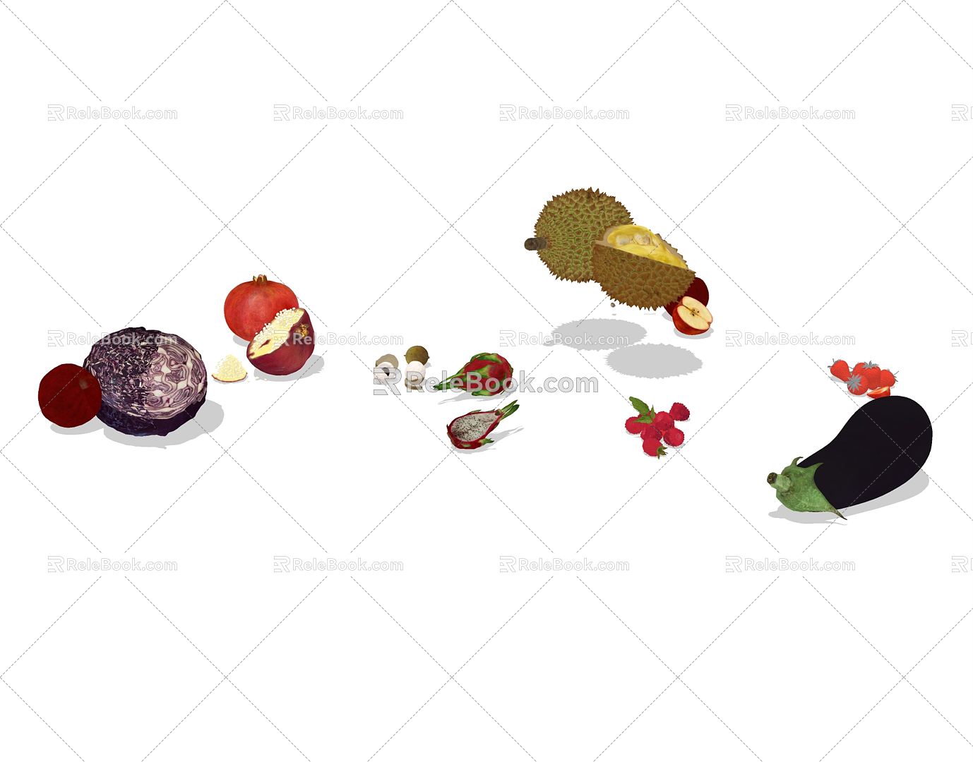 Modern Fruit Fruit Vegetables Collection 3d model