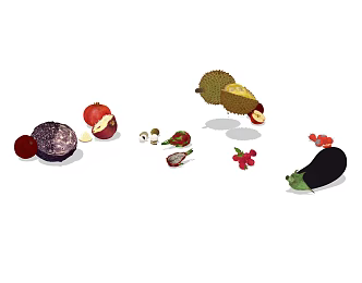 Modern Fruit Vegetables Collection 3d model
