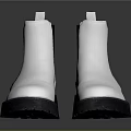Modern White Leather Chelsea Boots With Black Side Panels And Chunky Sole