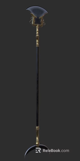 Black Long Sword Weapon With Sleek Metal Design And Sharp Edge 3d model 