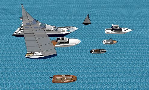 modern boat sailing ship speedboat 3d model