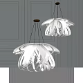 Modern White Pendant Light With Unique Layered Design For Home Interior Ceiling Decor 3d model