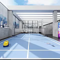 Modern Fitness Gym Interior With Equipment Workout Posters And Floor Marks