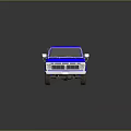 Vibrant Blue Classic Pickup Truck with Shiny Exterior and Reflective Surface
