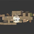 Rustic Elevated Wooden Structures With Platforms Walkways And Architectural Design