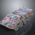 Rugged 6x6 Military Vehicle With Camouflage Paint And Roof Antennas