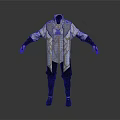 Fantasy Character Costume In White Gold With Geometric Patterns Black Pants And Shoes