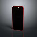 Stylish Red Frame Laptop With Black Screen And Reflective Surface Design