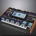 Professional Digital Synthesizer SYNTH-1 With Touchscreen Display Knobs Buttons Wooden Frame and Keyboard for Music Production