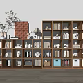 Bookcase Books Bookshelf Ornaments Book Decorative Cabinet 3d model