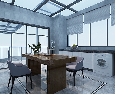 Modern Sun Room 3d model