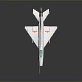 White Fighter Jet Model With Red Markings Cockpit And Reflection On Gray Background 3d model