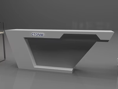 Modern White Display Shelf with Sleek Geometric Design and Slanted Edges for Retail Showrooms 3d model