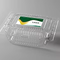 Transparent Plastic Food Container With Lid And Green Yellow Label LOGO Design