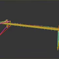 Sturdy Yellow Industrial Crane Structure With Horizontal Beam Supports And Reflective Surface