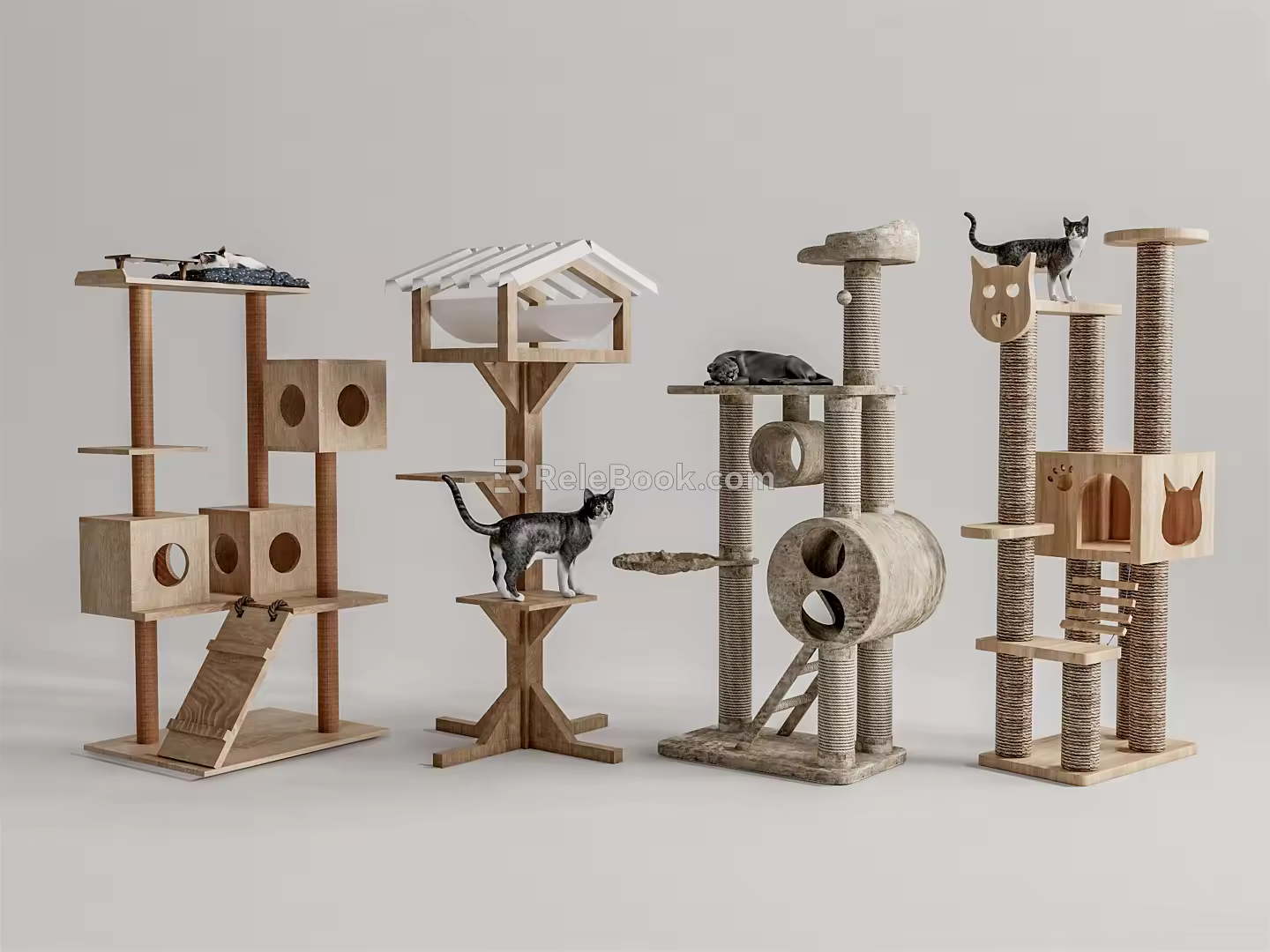 Modern cat climbing frame 3d model