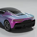 Stylish Sports Car With Gradient Purple Blue Exterior And Aerodynamic Body Design