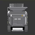 Yellow And Gray Tracked Mobile Industrial Machine With Conveyor Belt And Operator Cabin