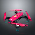 Stylish Pink Drone Design Featuring DHL Logo Cartoon Character And Propellers