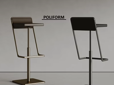 POLIFORM Modern Bar Stools With Sleek Contemporary Design And Black Brown Finishes 3d model
